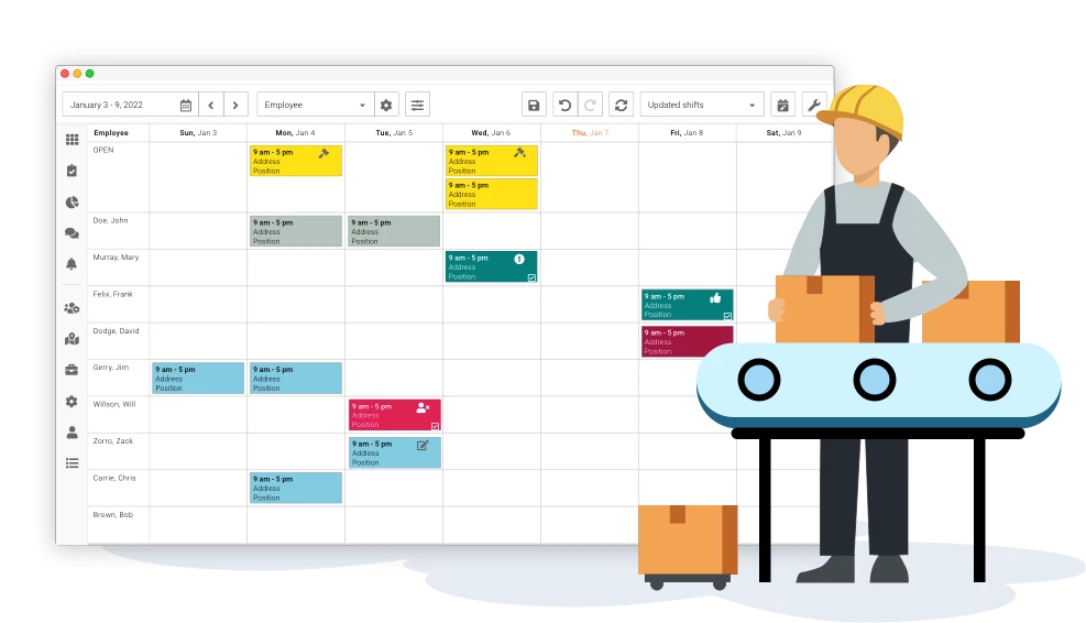 Employee scheduling for manufacturing